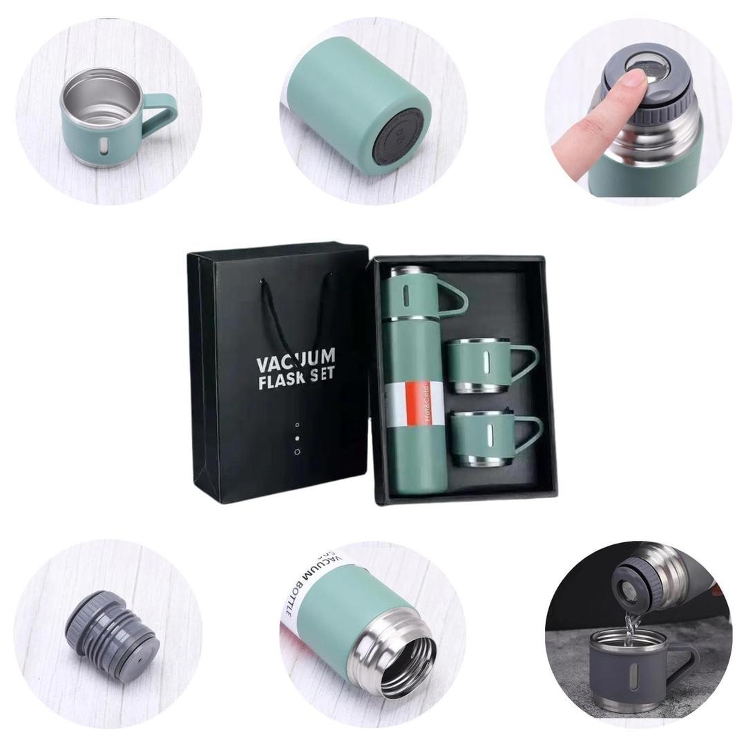 ProdPremium Vacuum Flask Set with 3 Cups